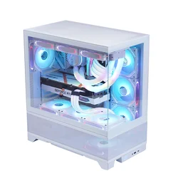 Factory Fashion Design Gaming Computer Cases 0.5mm SPCC Structure 245 Glass Version Pc Case MATX Gaming Case for PC with RGB Fan