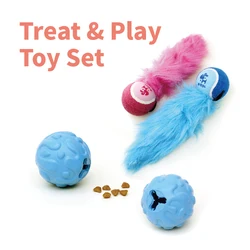 SMALL ORDER TEST LOW MOQ 96PCS SUPER VALUE POPULAR DOG TOY GIFT SET BALL TREAT DISPENSER AND TENNIS BALL TOY PACK FOR DOG PLAY