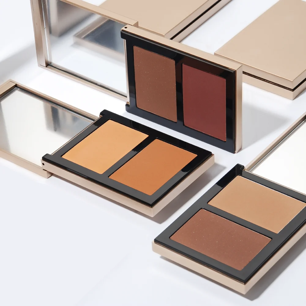 2 in 1 Makeup Low MOQ Matte concealer and Pressed Bronzer contour powder Palettes For Dark Skin Private label
