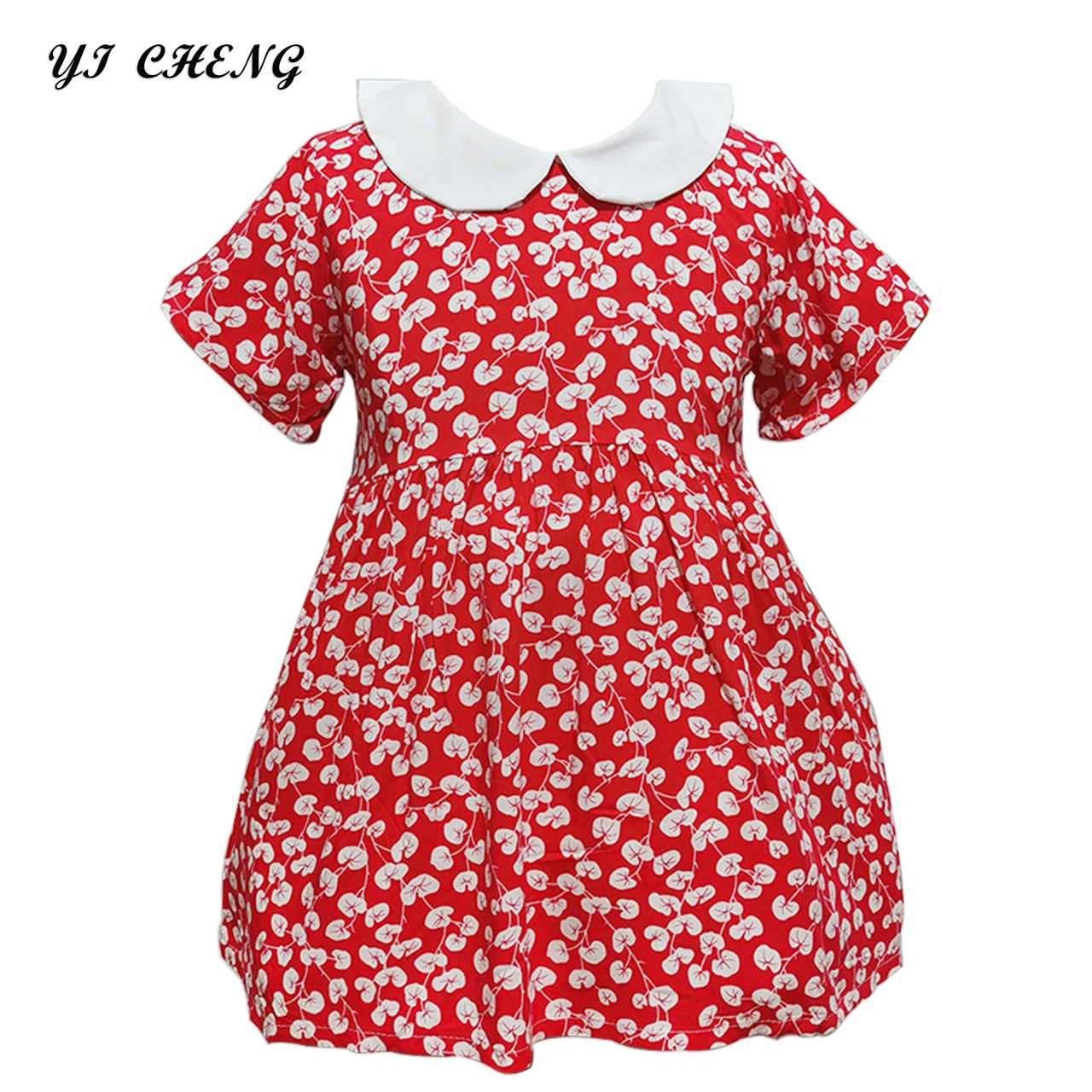 Children Girl Clothing Kids Clothes Flower Girls Dress with Floral Print Wear Vendor Designers Summer Custom Wholesale Big Kids