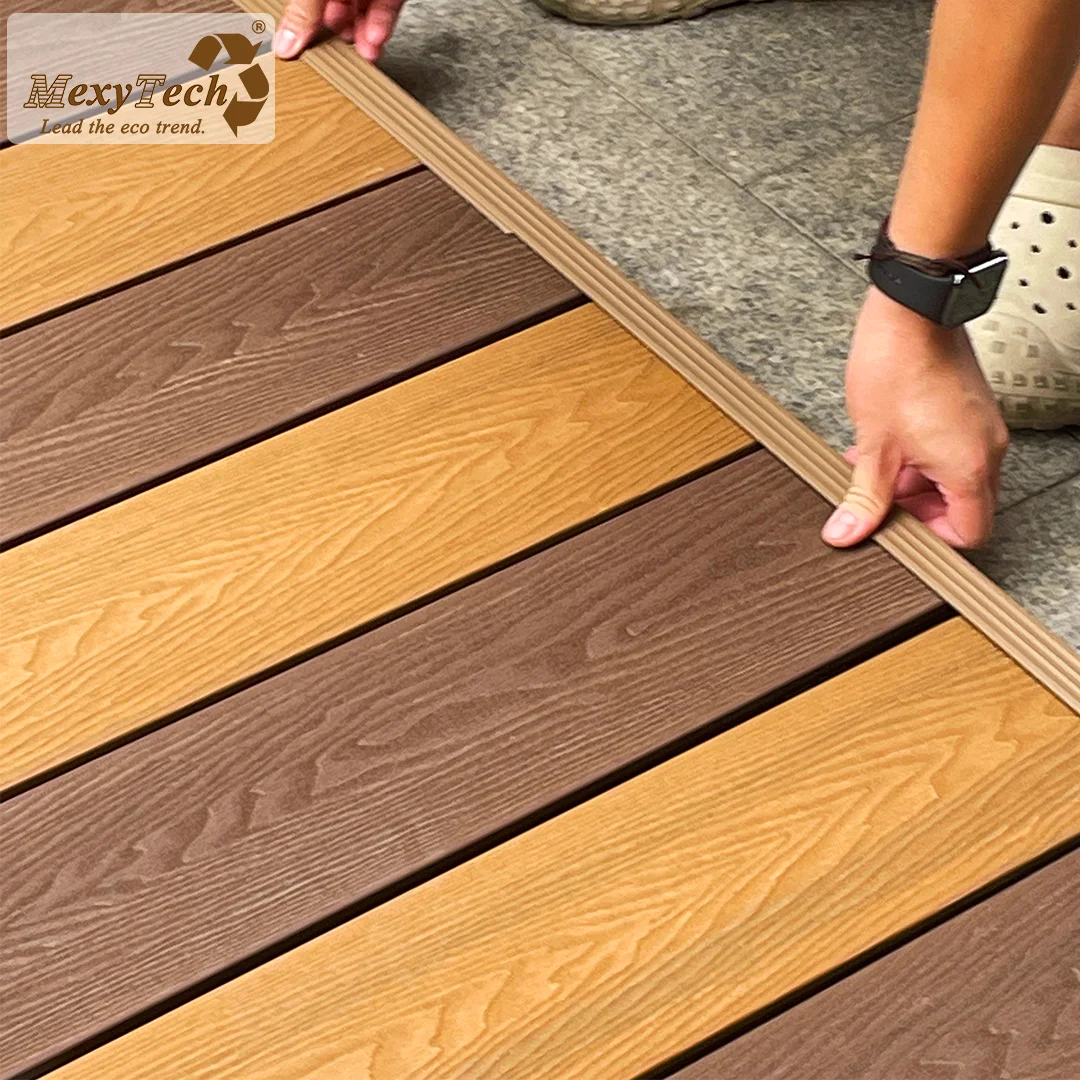 2 colors Co-Extrusion outdoor flooring board Wood Plastic Composite Outdoor WPC Decking