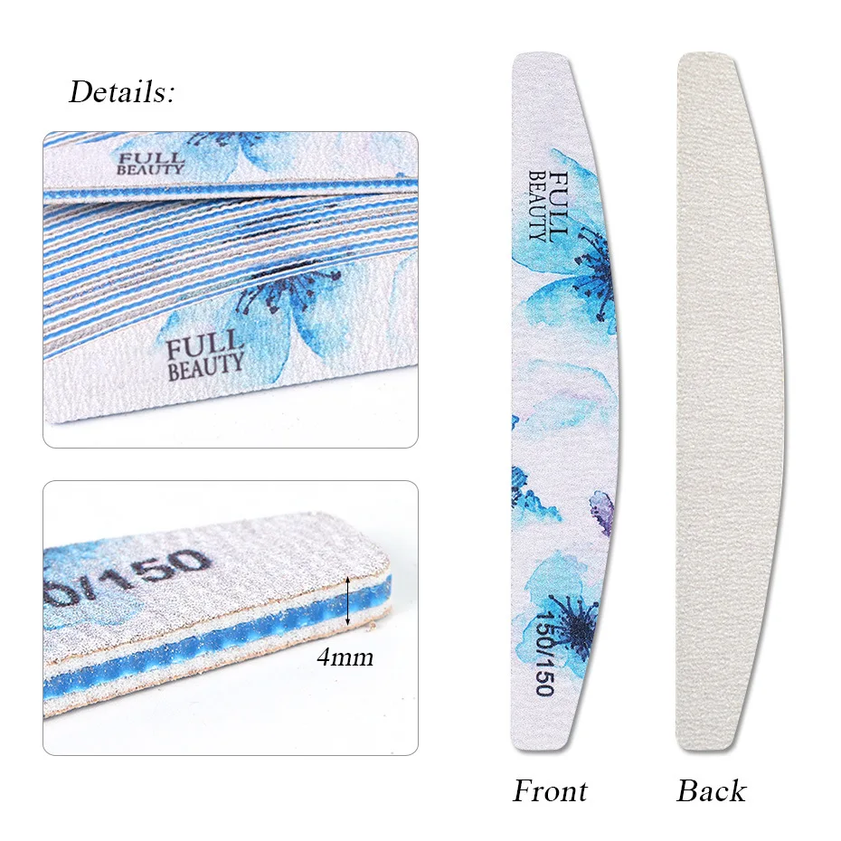 Профессиональные пилки для ногтей 1 шт. баффер блока педикюр маникюр 80/80 полировка шлифовка пилка одноразовые шлифовальные инструменты