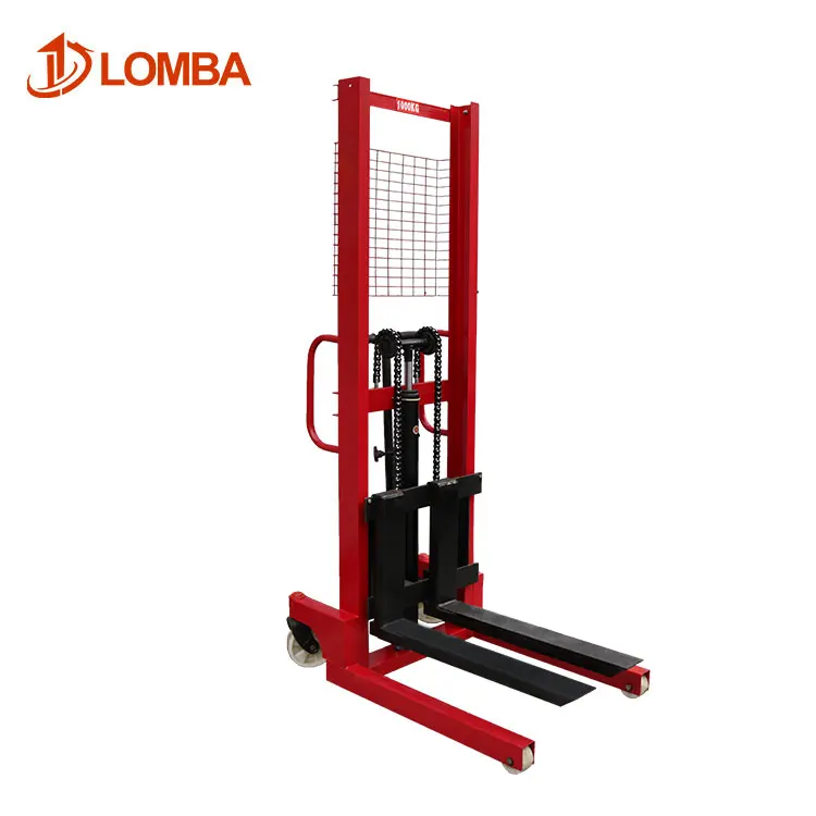 1- 3 ton*1.6m Manual Pallet Stacker Hand Truck Forklift Hydraulic Jack Manual Stacker Hydraulic Jack
