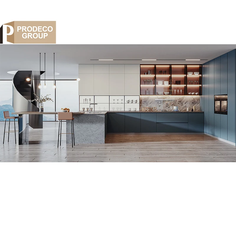 Prodeco Navy Blue Full Shark Kitchen Storage Floor Cabinets 10x10 for Project