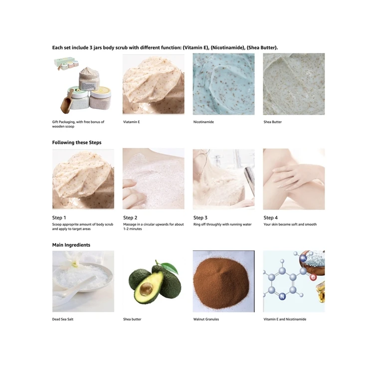 Sea Salt Body Scrub 500g Moisturizing Exfoliating Body Bath salt scrub Whitening Sea Salt Facial Body Scrub