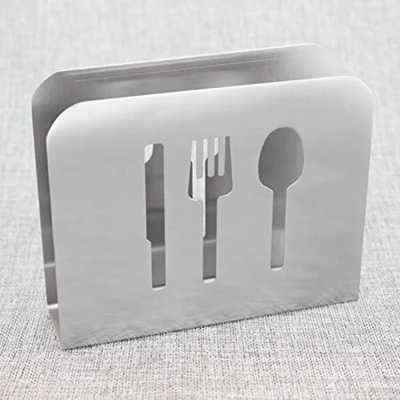 
Stainless Steel Elegant Napkin Holder Upright Paper Napkin Storage Dispenser for Dining Table and Kitchen Countertops 