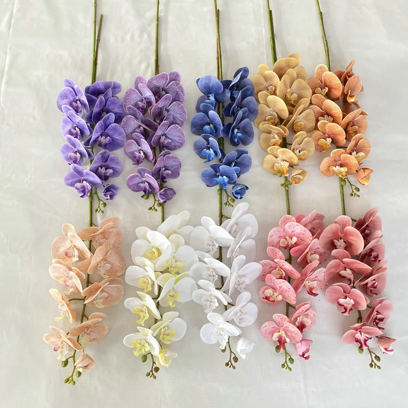 Wholesale Artificial simulation Of Multi Headed Butterfly Orchid Flower Arrangement Hotel Home Garden Wedding Decoration