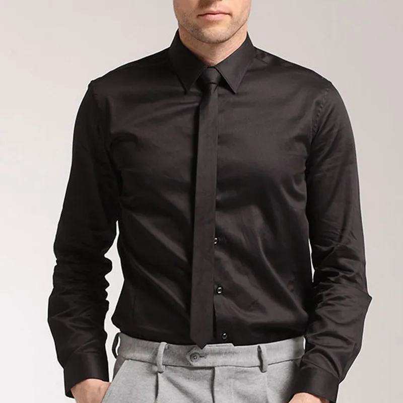 Plain Polyester Solid Necktie Satin Mens 7cm Tie Pure Colorful Single Color Black Wine Red Pink Orange Grey  Micro Fiber Necktie