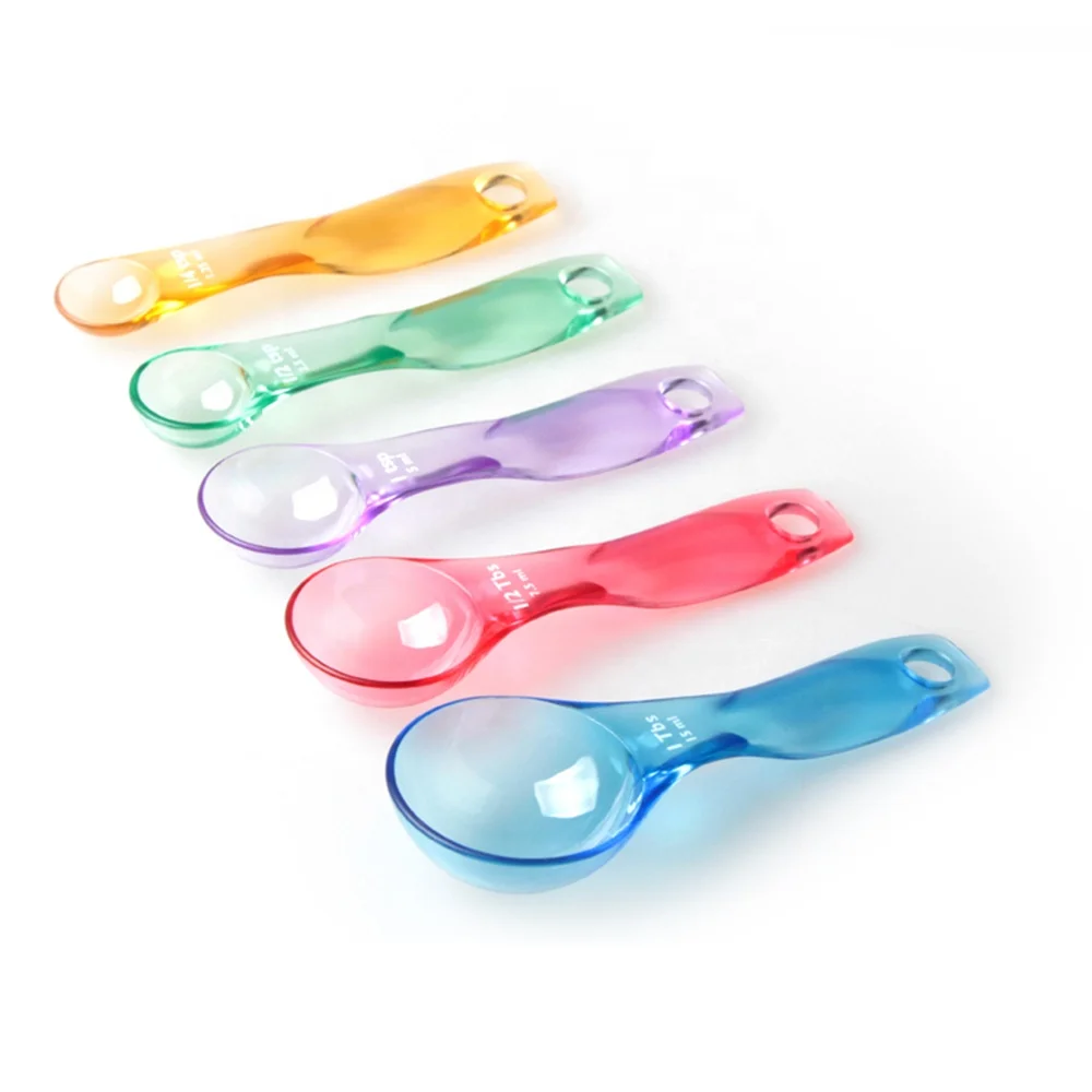 
New Design 5pc Colorful Plastic Measuring Spoons for Baking 