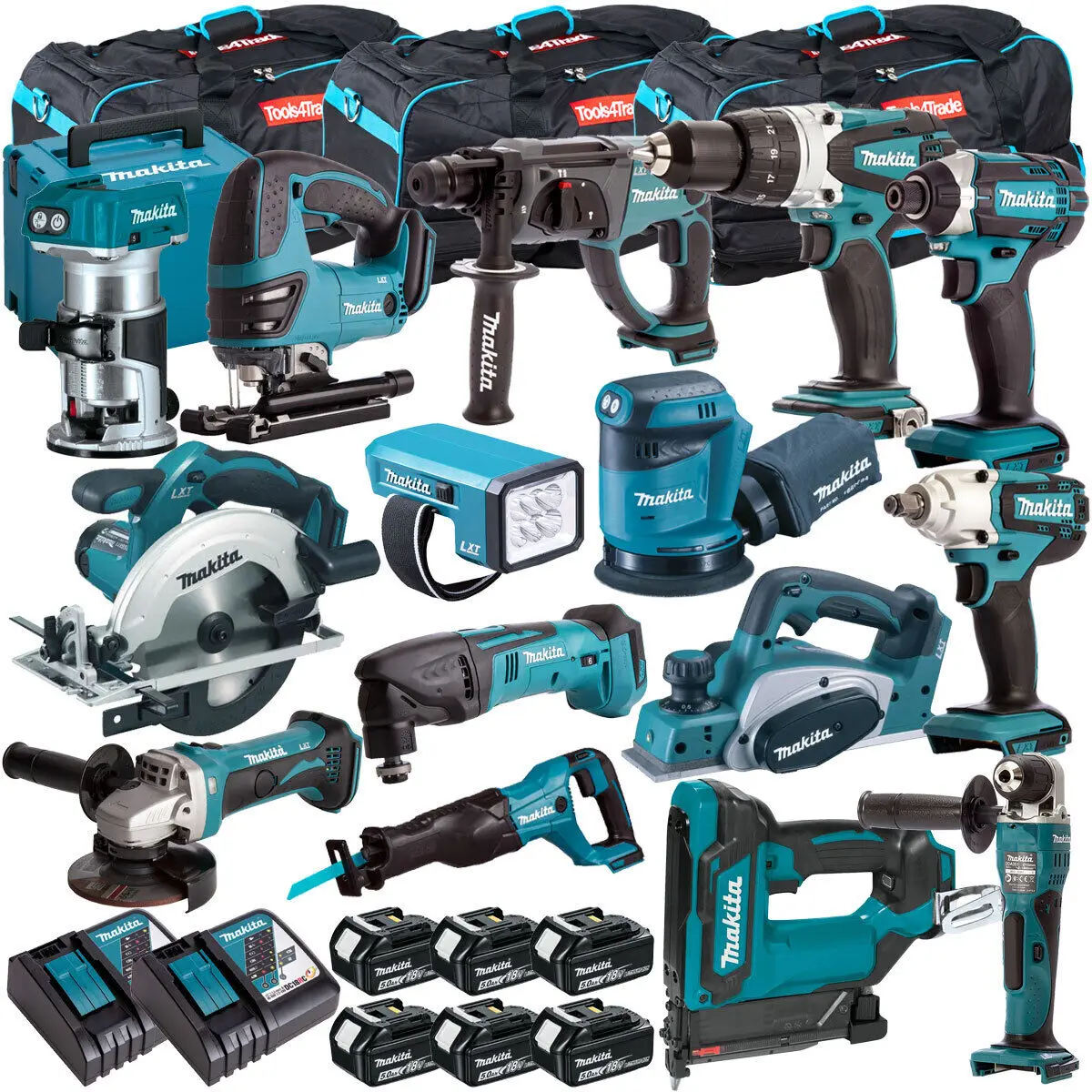 Оригинальный литий-ионный беспроводной аккумулятор Makitas LXT1500 18 В LXT 15 шт. Комбинированный набор инструментов