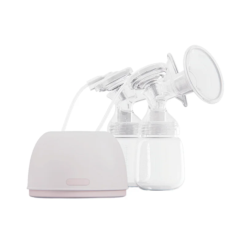 Easy Use Electronic Breast Pumps Electric Drive Print Pattern LED Touch Screen 2 Bottles for Double Breast Suction Arc Type 233g