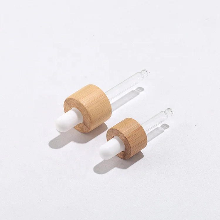 classical design 18/410 20/410 bamboo closure dropper essential oil separator dropper for skin care product bottle