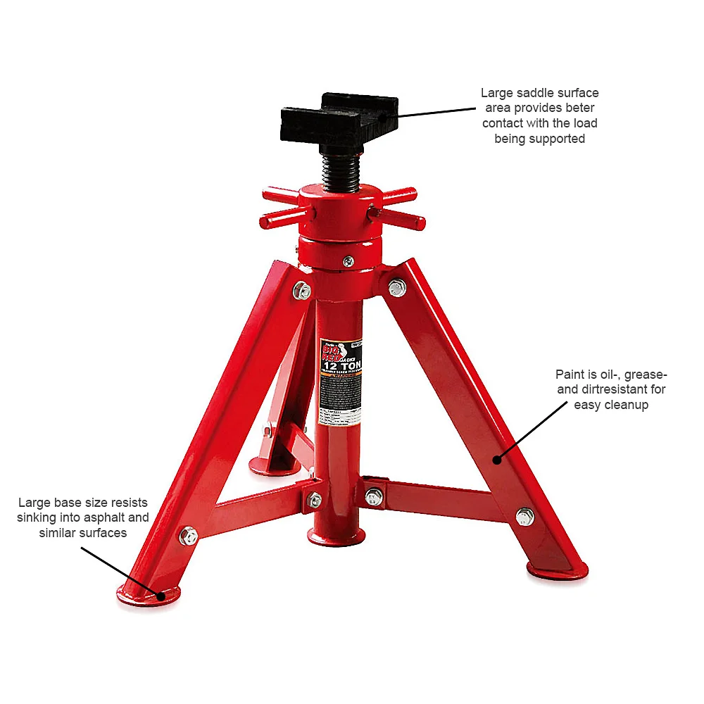 Torin TRF3201-3202 Heavy Duty 12 Ton Car Repair Steel Screw Foldable Jack Stand
