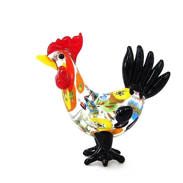 Статуэтка петуха из муранского дутого