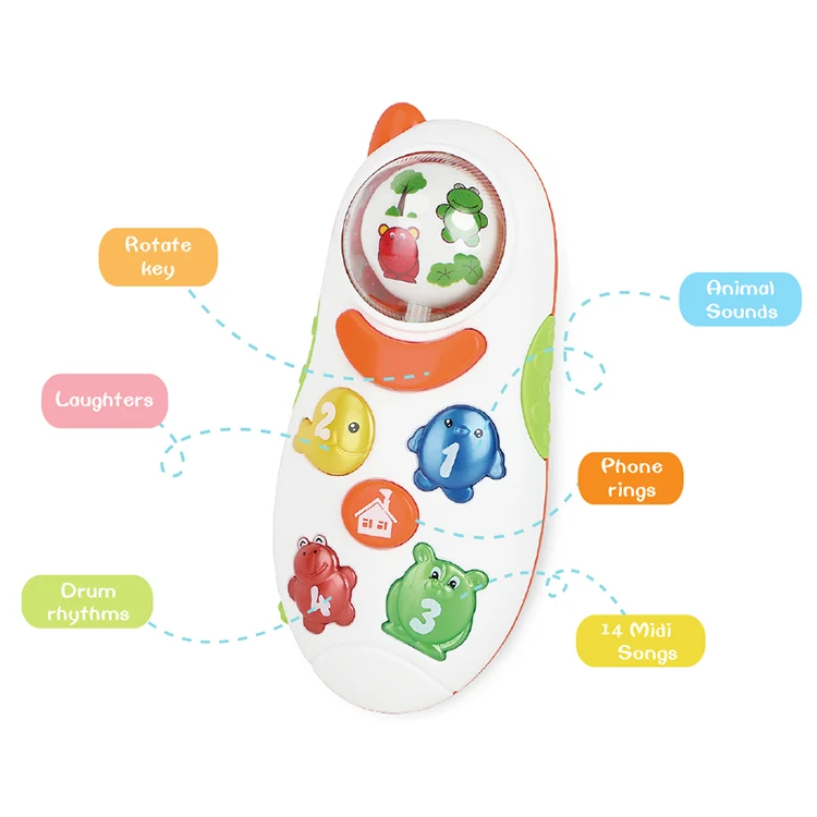 hot selling Infant Story Machine Early Learning Puzzle Musical Mobile Phone Baby Rotary Ball Game Toys