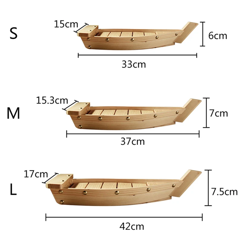 Hensin Tray Organic Bamboo Wood Bamboo Factory Price High Quality Boat Plate Sushi Boat Wooden Sushi Boat For Sushi