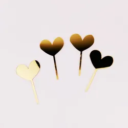 Heart cupcake topper acrylic cake topper for dessert table decoration