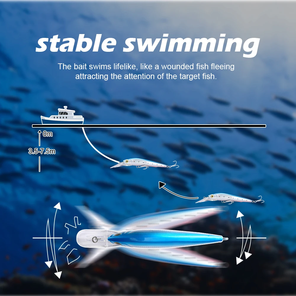 180mm 98g Deep depth trolling minnow hard plastic fishing bait lure fishing lures saltwater trolling