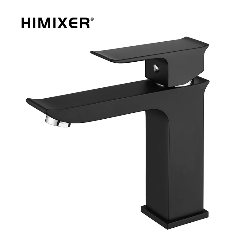 Himixer Китай высокое качество трендовые продукты ванная комната одно отверстие Матовый Черный раковины