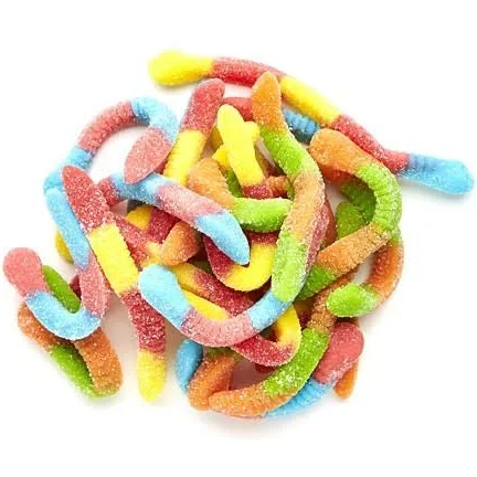 Wholesale Custom Halal Sugar Coated Bulk Sour Worm Shape Jelly  Gummy Candy From China