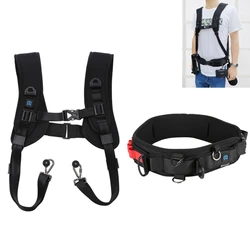 PULUZ 2 in 1 Multi-functional Bundle Waistband Camera Strap and Double Shoulders Strap Kits with Hook for SLR DSLR Cameras