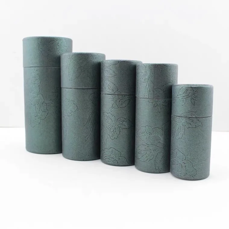 Бумажная коробка-трубка экологически чистые косметические контейнеры картонные трубки биоразлагаемый картонный контейнер из крафт-бумаги упаковка для эфирного масла