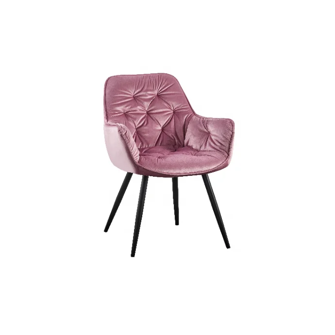 Modern Dinning Chair Metal Legs Low Price Dining Fabrics Velvet Dinning Chairs With Metal Legs With Arm Rests