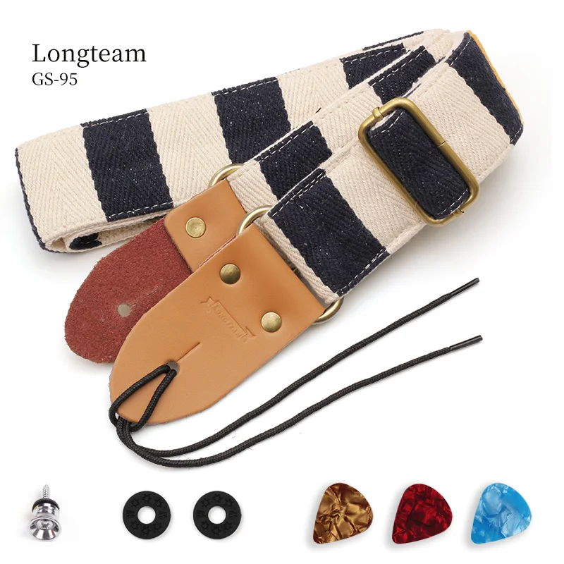 Guitar Strap Electric Guitar And Bass Leather Strap With Strap Locks And Strap Button Longteam GS-95