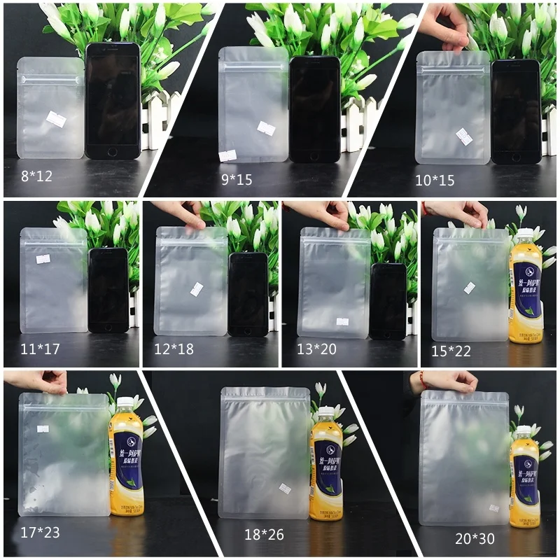 Resealable Zip lock Opaque Frosted Plastic Flat Bottom Packaging Pouch Zipper Bag