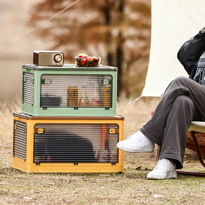 Rmier Modern Multifunctional Transparent Plastic Storage Box Foldable Colorful Outdoor Household Toy/Book Organization Kitchen