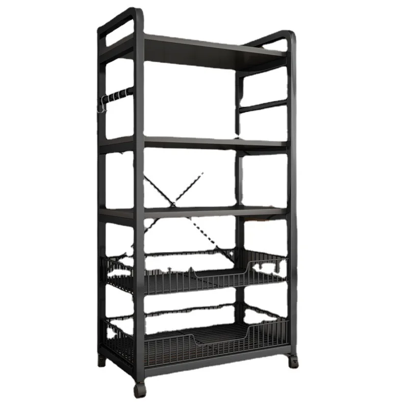 Stainless Steel Shelves Multi Functional Floor-standing Microwave Cookware Kitchen Storage Rack Microwave Oven Stand