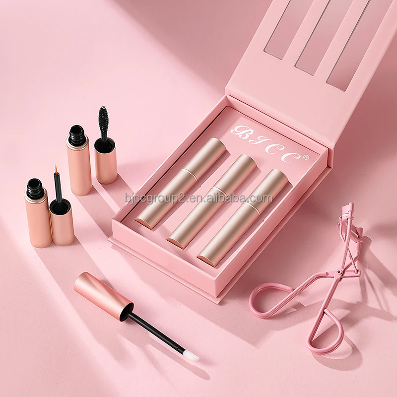 Create Your Own Brand Makeup Kit Wholesale Keratin Vegan Oil Free Private Label Lash Brow Serum Mascara Mini Size Makeup Sets
