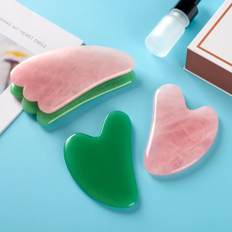Natural jade face massager gua sha scraper board facial guasha meridian muscle relaxation skin lifting face thin gouache scraper