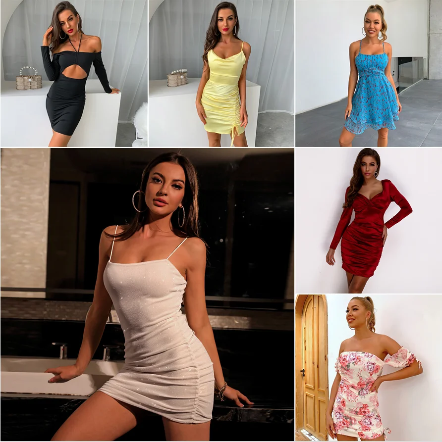 D&M Casual Evening Dresses wholesale stock Random dress factory bulk clothing Short skirt womens shirt blouse tops dress