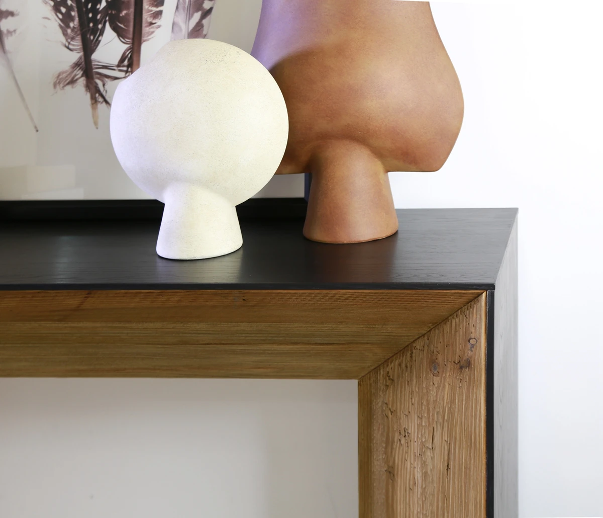 Роскошный современный консольный стол в минималистичном дизайне для прихожей из массива дерева во французском стиле