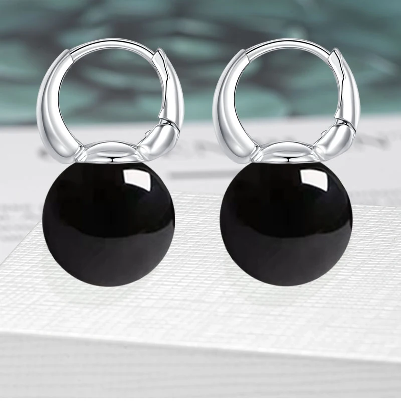 factory outlet yellow agate earrings buckle ruby blue chalcedony earrings Imitation green agate Earring buckle wholesale