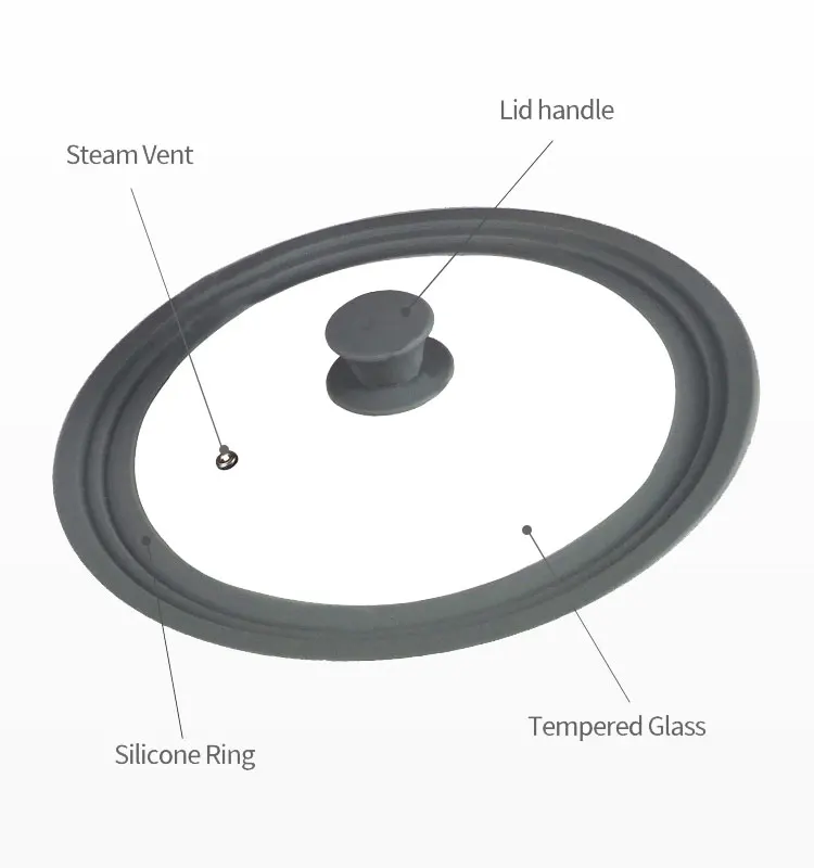 Amazon Hot Sale Universal Lid Stretch Silicone Rim Rubber Glass Pan Cover Lid For Pots