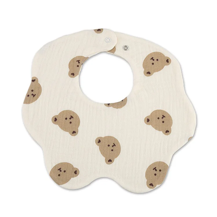 Baby saliva towel 6-layer thick pure cotton gauze 360 degree newborn bib cartoon print