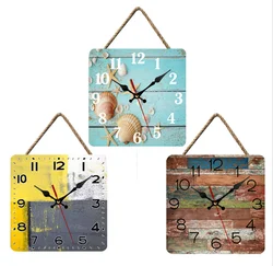 Variety Colors And Patterns 10 Inch Creative Retro Living Room Custom Home Decor Square wall clock