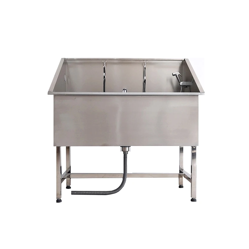 Cheaper simple 304 stainless steel Pet Bath Tub Veterinary Pet Shop Beauty tub available wholesale in custom sizes and OEM/ODM