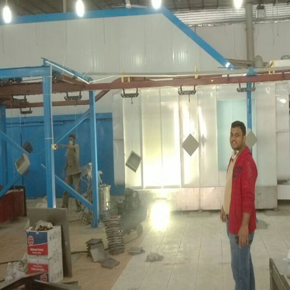 Automatic powder coating line powder spraying equipments for steel parts