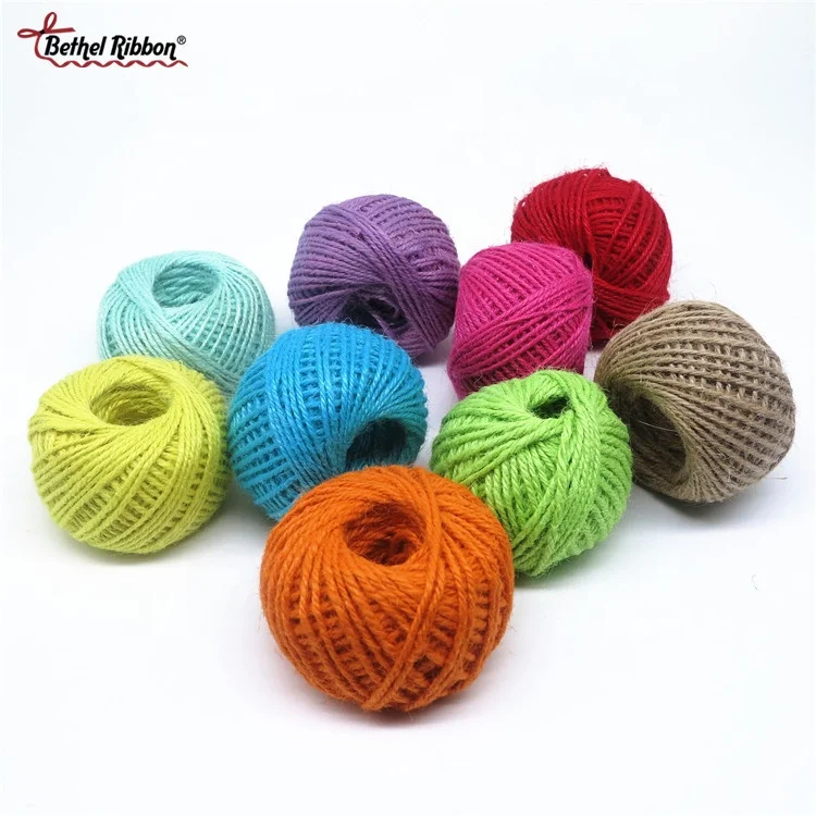 High quality  2mm hemp cord colored jute rope for diy craft