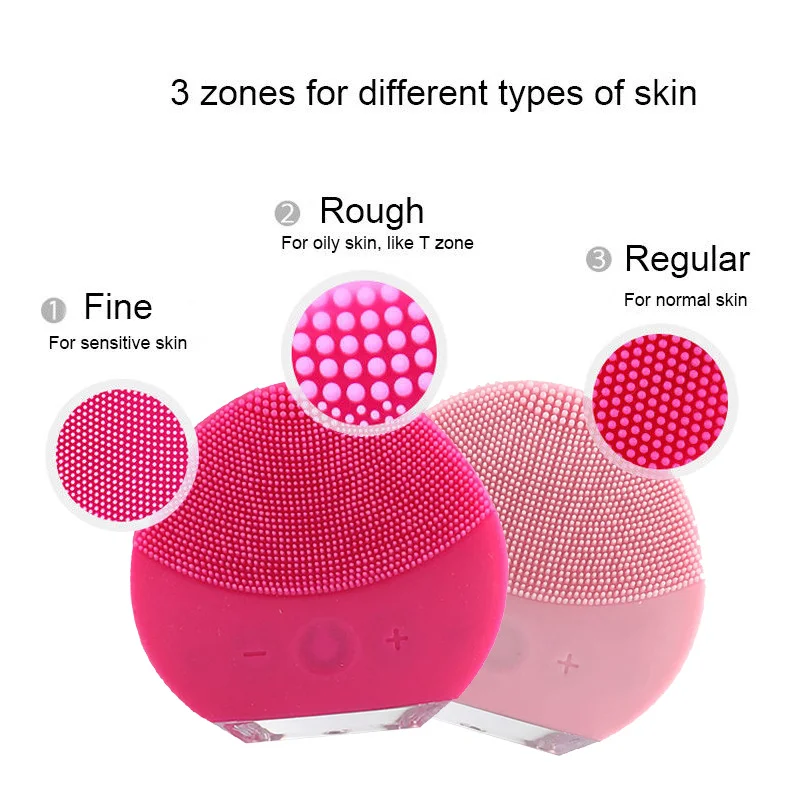  Wholesale Private Label Deep Pore Face Rechargeable Ultrasonic Electric Silicone Facial Cleansing