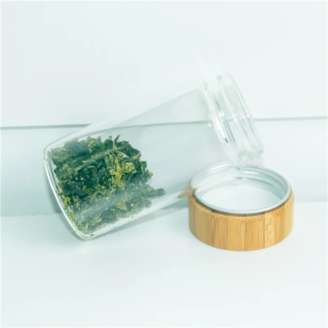 100ml 100cc Transparent Glass Bottle with Bamboo Lid Decoration Gift Wishing Bottle Lovely Fashionable and Simple Free Shipping