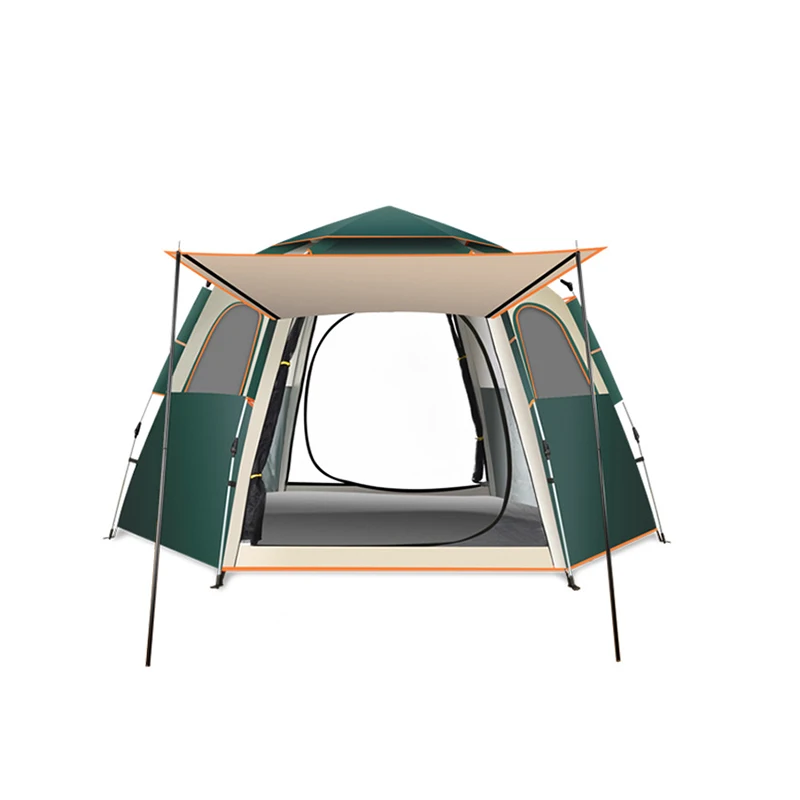 Wholesale Outdoor Automatic Hexagonal Tent Folding Waterproof Family Luxury Tents Picnic Camping Equipment Sun Protection Tent