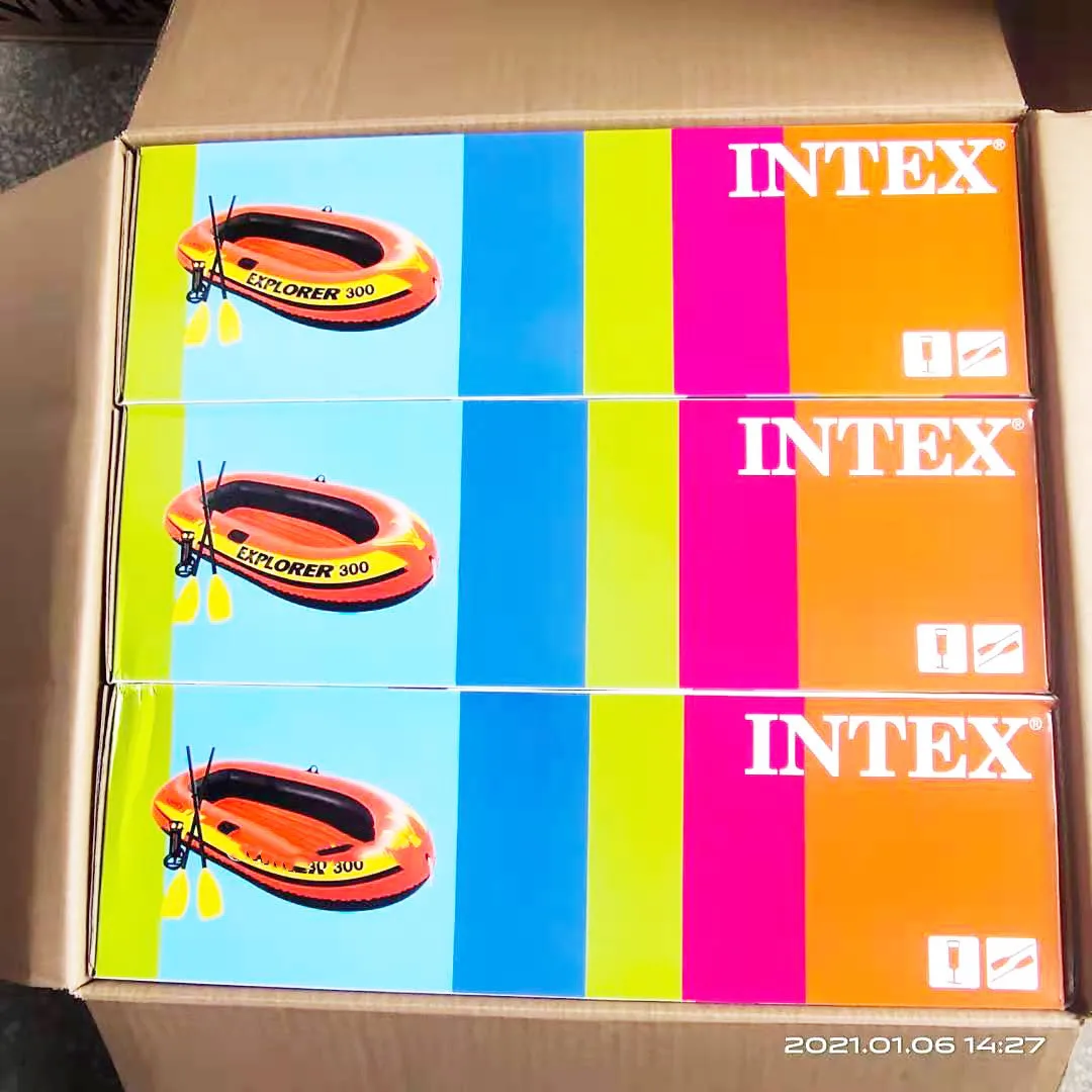 58332 INTEX 300 лодка надувная для дрифта каяк резиновая рыбацкая