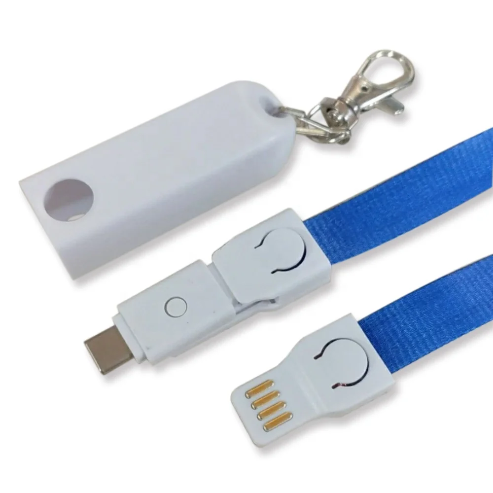 Vnew multifunction Fabric lanyard usb2.0 cable 3 in 1 with 8pin Type C Micro for mobile phone as a promotional gift
