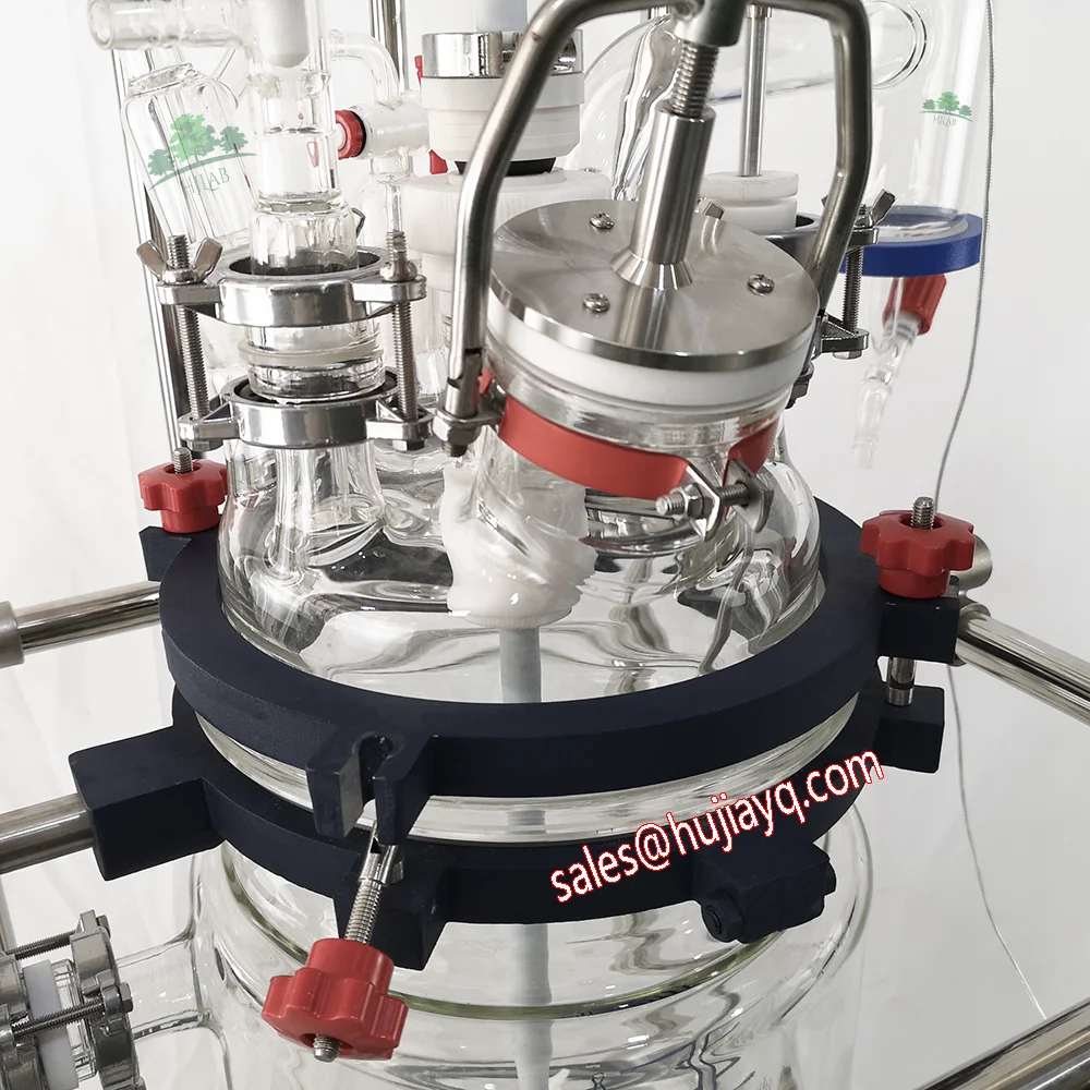 HJLab Chemaical Lined explosion-proof 10L Jacketed Glass Reactor manufacturer with High quality