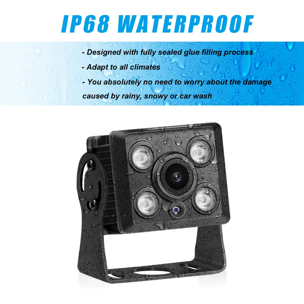 7 inch 4CH Available Bus Truck DVR 1080P IPS Color Monitor RearView IP68 Waterproof Car LCD Monitor