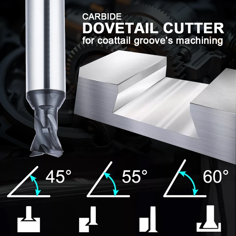 ZHY Factory Direct swallow tail cutter Customizable logo carbide Dovetail End Mill